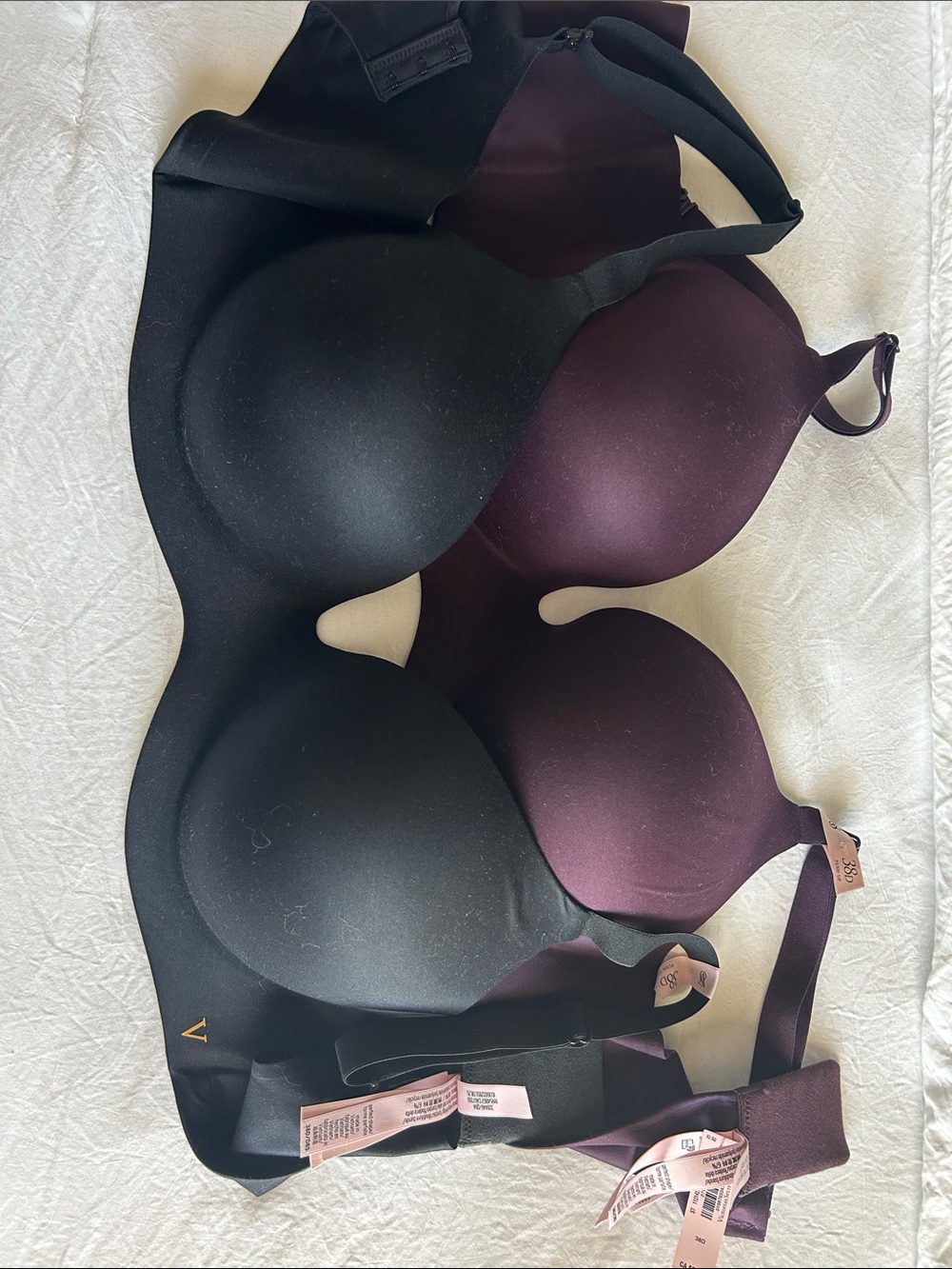Victoria’s Secret perfect shape wireless bra Bras - Black and Deep Plum 38D NWT